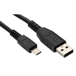 USB A 2.0 Cable Male To Micro USB B Long Noose Black 1.5m Powertech CAB-U129 