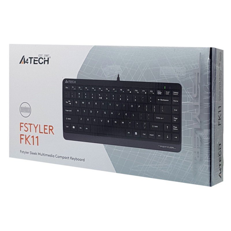 Mini Keyboard Wired USB Black Πληκτρολόγιο Ενσύρματο A4tech Fstyler FK11 Mini Keyboard Wired USB Black Πληκτρολόγιο Ενσύρματο A4tech Fstyler FK11
