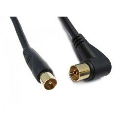 Antenna TV Cable Male To Female Corner Black 1.5m Καλώδιο Κεραίας Μαύρο Γωνία FTT16-211