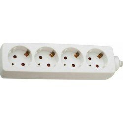 Πολύμπριζο 4 Θέσεων Λευκό Power Socket Shucko White KF-RB-04