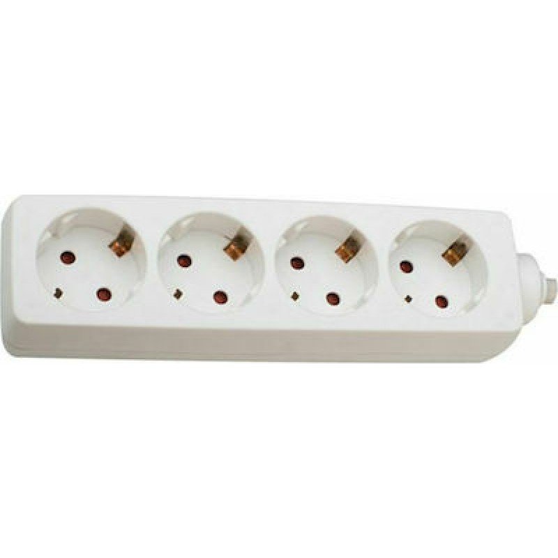 Πολύμπριζο 4 Θέσεων Λευκό Power Socket Shucko White KF-RB-04 Πολύμπριζο 4 Θέσεων Λευκό Power Socket Shucko White KF-RB-04