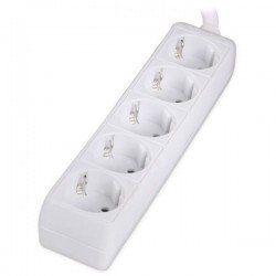Πολύμπριζο 5 Θέσεων Λευκό Power Socket Shucko White KF-RB-05