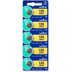 Battery LR43 AG12 186 1.5V Murata Αλκαλική Μπαταρία (5 τεμάχια)