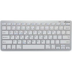 Wireless Slim Keyboard Bluetooth V5.0 White-Silver MediaRange MROS132-GR Πληκτρολόγιο Ασύρματο Λευκό-Ασημί