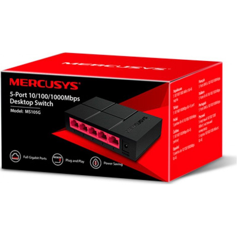 5-Port 10/100/1000M Ethernet Desktop Switch Mercusys MS105G Διακλαδωτής Δικτύου 5-Port 10/100/1000M Ethernet Desktop Switch Mercusys MS105G Διακλαδωτής Δικτύου