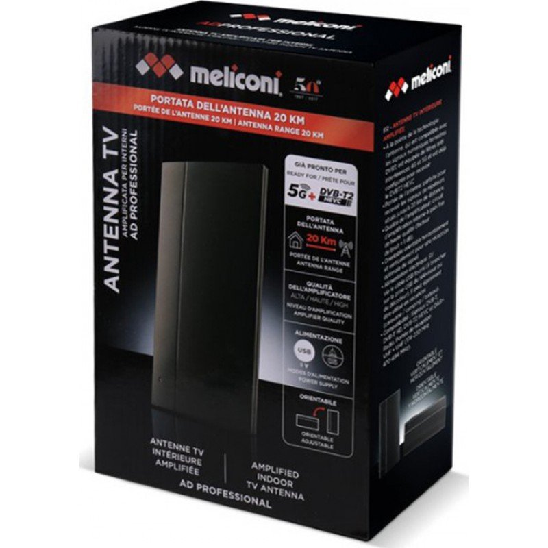 Meliconi AD Professional Antenna Digital Indoor UHF-VHF DVB-T2 TV DAB Κεραία Εσωτερική Τηλεόρασης