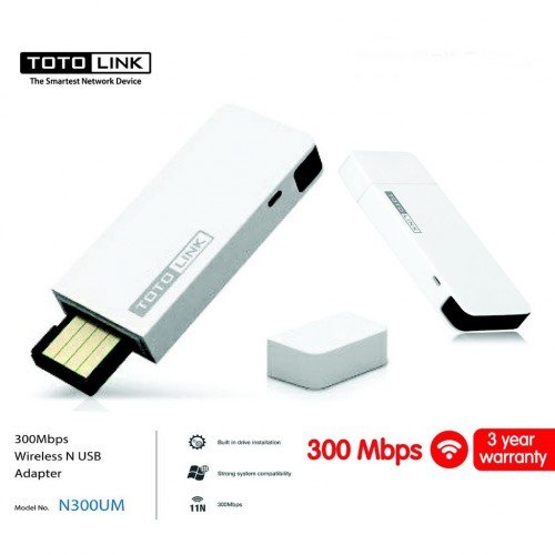 Wireless N USB 2.0 Totolink N300UM Adapter WiFi 2.4Ghz 300Mbps Ασύρματη Κάρτα δικτύου 802.11bgn Wireless N USB 2.0 Totolink N300UM Adapter WiFi 2.4Ghz 300Mbps Ασύρματη Κάρτα δικτύου 802.11bgn