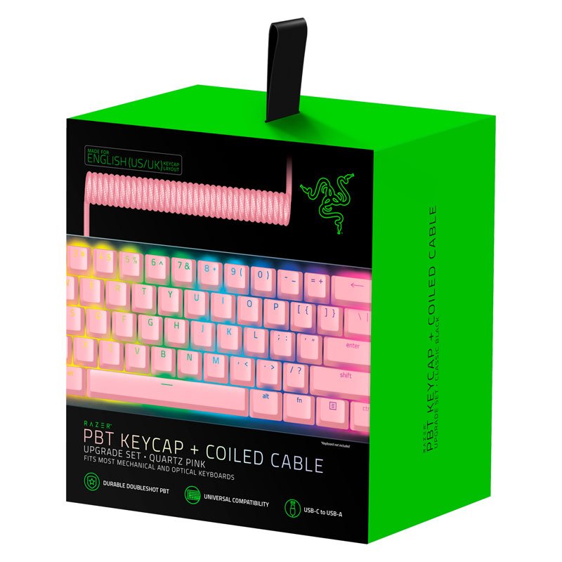 Razer Quartz Pink Coiled Cable + PBT KEYCAPS Upgrade Set Ροζ Πλήκτρα Razer Quartz Pink Coiled Cable + PBT KEYCAPS Upgrade Set Ροζ Πλήκτρα