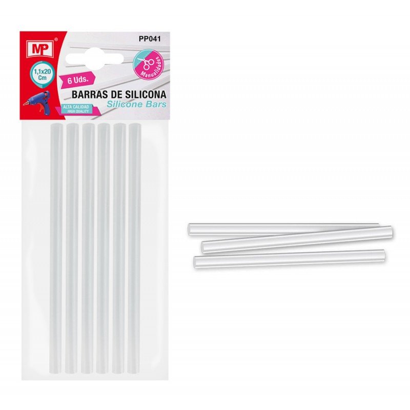 Silicone Sticks Clear 11mm  Σιλικόνη Διάφανη MP PP041 (6 Pieces)