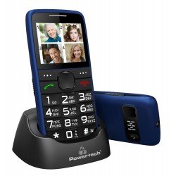 Mobile Cell Phone Sentry Eco Dual Sim Blue Κινητό Τηλέφωνο Powertech PTM-24