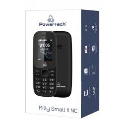 Mobile Cell Phone Milly Small II  Dual Sim Black Κινητό Τηλέφωνο Powertech PTM-28