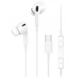 Hands Free Earphones Stereo Type-C White Ακουστικά Στερεοφωνικά Λευκά Usams US-SJ452 Hands Free Earphones Stereo Type-C White Ακουστικά Στερεοφωνικά Λευκά Usams US-SJ452