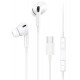 Hands Free Earphones Stereo Type-C White Ακουστικά Στερεοφωνικά Λευκά Usams US-SJ452