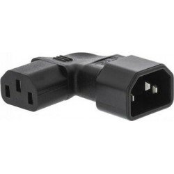 Γωνιακός Αντάπτορας Τροφοδοσίας Μούφα Corner Power Adaptor IEC-320 M/F Black VLEP11903B