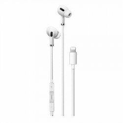 Earphones Stereo Lightning Handsfree White Ακουστικά Ενσύρματα Λευκά XO-EP24