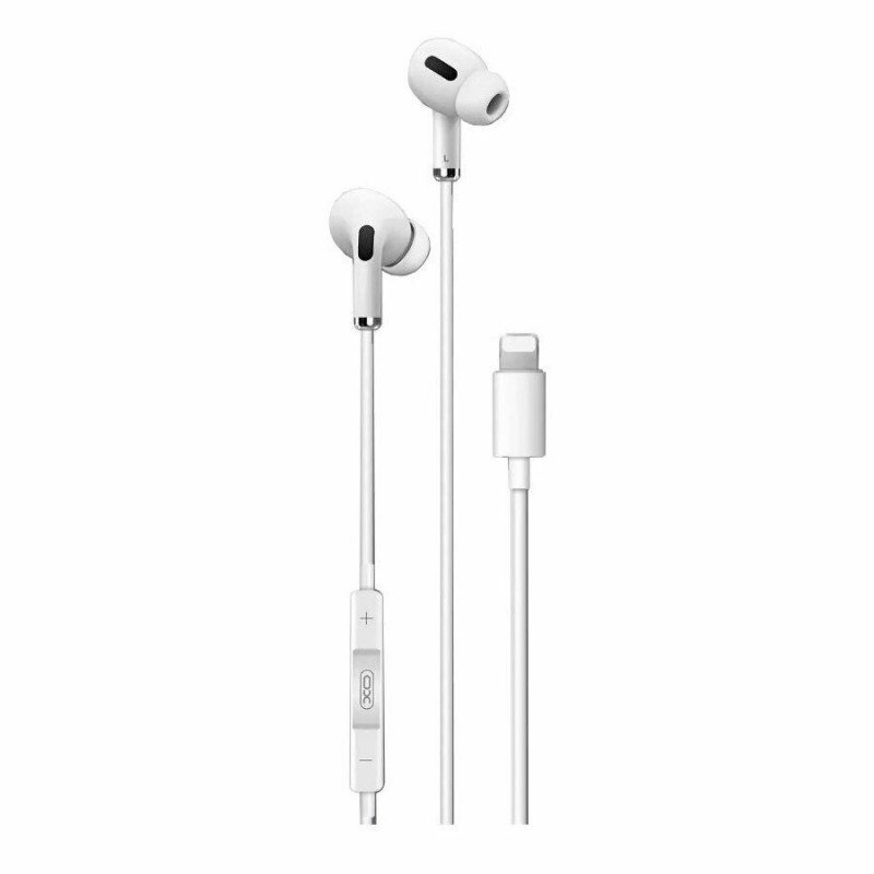 Earphones Stereo Lightning Handsfree White Ακουστικά Ενσύρματα Λευκά XO-EP24
