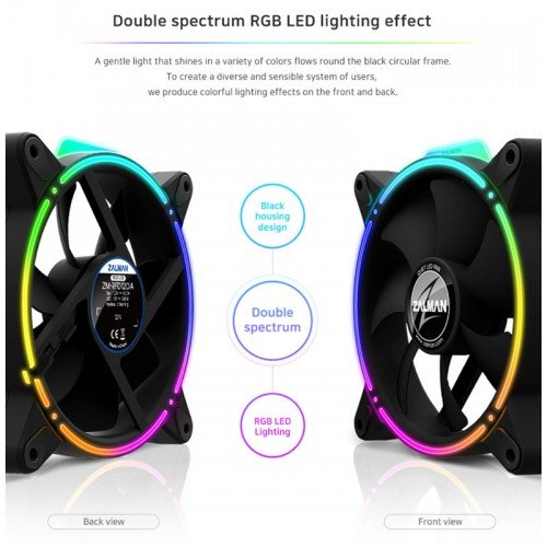 Zalman ZM-RFD120A Cooler Case Fan 3pin Black RGB Light 12V 120X120X25mm Ανεμιστήρας Κουτιού Zalman ZM-RFD120A Cooler Case Fan 3pin Black RGB Light 12V 120X120X25mm Ανεμιστήρας Κουτιού