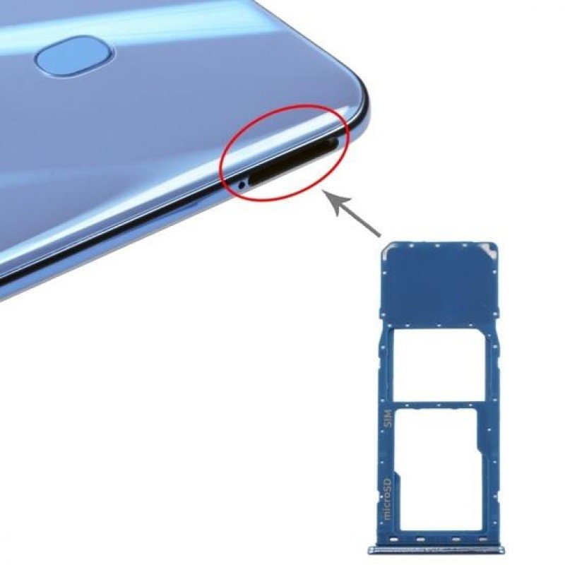 Βάση Κάρτας Μπλε Samsung Galaxy A20/A30/A50 A205/A305/A505 Sim Tray Single Blue