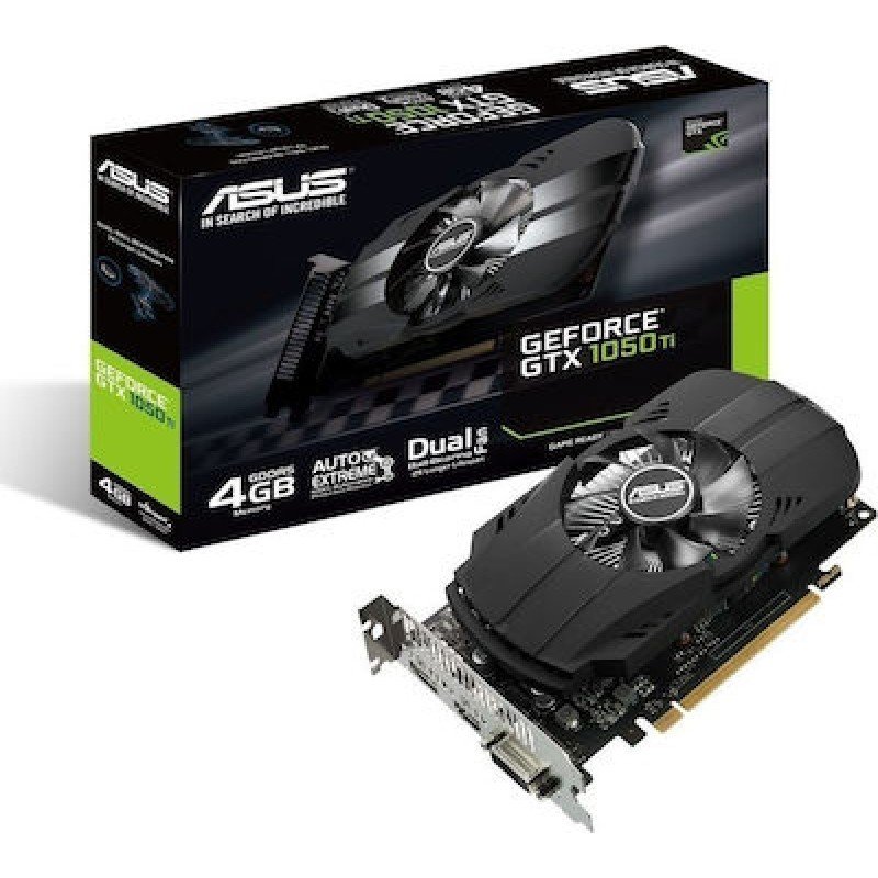 PCI-E Nvidia GeForce GTX 1050Ti 4Gb GDDR5 128Bit DP/DVI/HDMI Asus Κάρτα Γραφικών