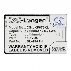 Μπαταρία LG K10 CS-LKF670XL Battery 2300 mAh BL-45A1 Μπαταρία LG K10 CS-LKF670XL Battery 2300 mAh BL-45A1