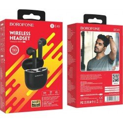 True Wireless Stereo Earbuds Bluetooth V5.0 EDR Black Ακουστικά Ασύρματα Μαύρα TWS Borofone BE49 Serenity