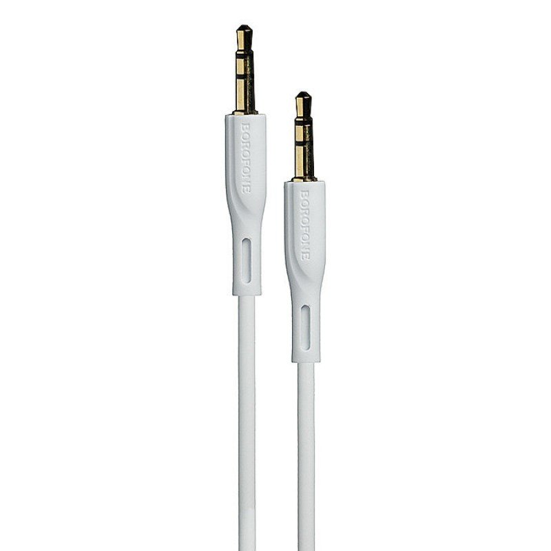 Jack 3.5 Male To Jack 3.5 Male Sound Audio Stereo Cable White 1m Καλώδιο Ήχου Επίχρυσο Borofone BL1