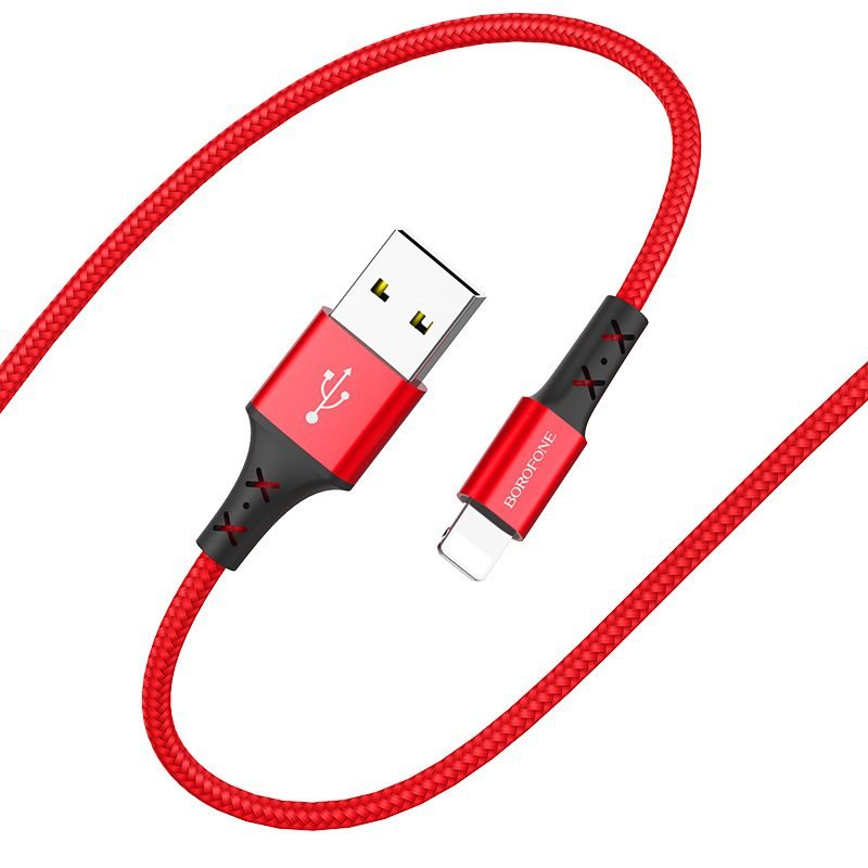 USB 2.0 To Lightning Cable Red 1m Καλώδιο Φόρτισης-Δεδομένων Κόκκινο Borofone BX20