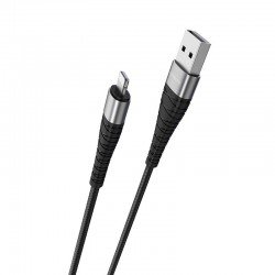 Borofone USB A 2.0 Cable To Lightning 1m Black 5A Καλώδιο Φόρτισης-Δεδομένων Μαύρο BX32