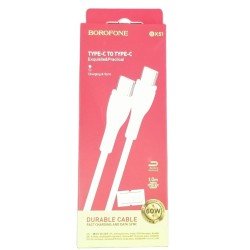 USB 3.1 Type C Cable Male To Type C Cable Male 1m White 60W Καλώδιο Σύνδεσης Λευκό Borofone BX51 USB 3.1 Type C Cable Male To Type C Cable Male 1m White 60W Καλώδιο Σύνδεσης Λευκό Borofone BX51