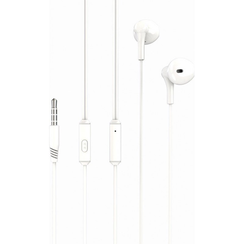 Earphones Ergonomic In-Ear Design With Mic White Ακουστικά & Μικρόφωνο Λευκά XO-EP39