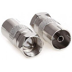 Βύσμα Μεταλλικό Αρσενικό-Θυληκό Μούφα Adaptor Sattelite TV Cable Metallic F - TV Male-Female JT1048
