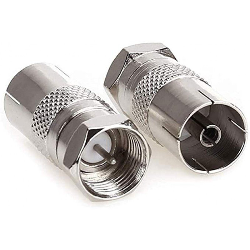 Βύσμα Μεταλλικό Αρσενικό-Θυληκό Μούφα Adaptor Sattelite TV Cable Metallic F - TV Male-Female JT1048