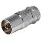 Βύσμα Μεταλλικό Αρσενικό-Θυληκό Μούφα Adaptor Sattelite TV Cable Metallic F - TV Male-Female JT1048