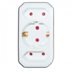 Schuko Adaptor Πρίζα 2 Θέσεων Διπολικών & 1 Θέση Σούκο G3-C1-1/2 Schuko Adaptor Πρίζα 2 Θέσεων Διπολικών & 1 Θέση Σούκο G3-C1-1/2