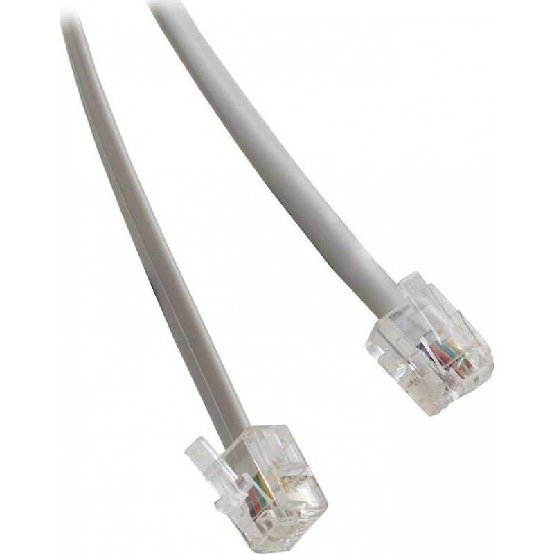 Καλώδιο Τηλεφώνου RJ11 Γκρι Telephone Cable 1m Gray 6P4C 12-15-204