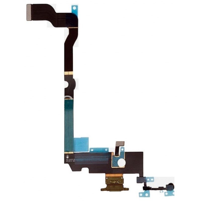 Καλωδιοταινία Φόρτισης & Υποδοχή Ακουστικού Καφέ iPhone XS Max Charging Port Dock Connector Gold-Brown iXsMax