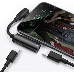 Lightning Male Adapter To Lightning Charge & Lightning Audio Hoco LS18BK