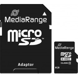 8Gb Memory Micro SD Card & Adapter SD MediaRange Class 10 MR957 Κάρτα Μνήμης