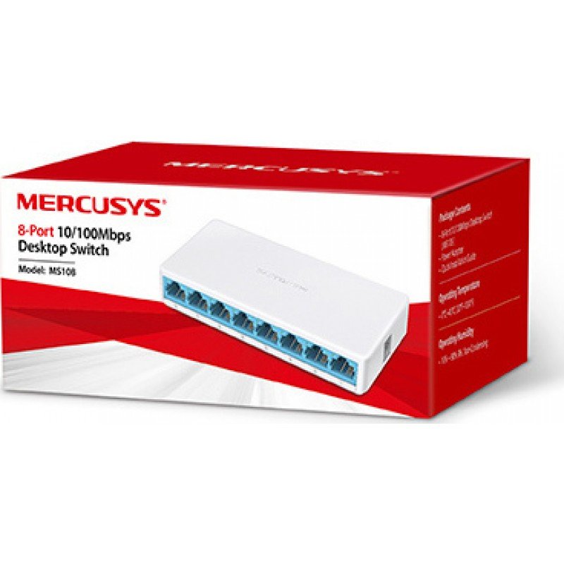 8-Port 10/100M Ethernet Desktop Switch Mercusys MS108 Διακλαδωτής Δικτύου 8-Port 10/100M Ethernet Desktop Switch Mercusys MS108 Διακλαδωτής Δικτύου