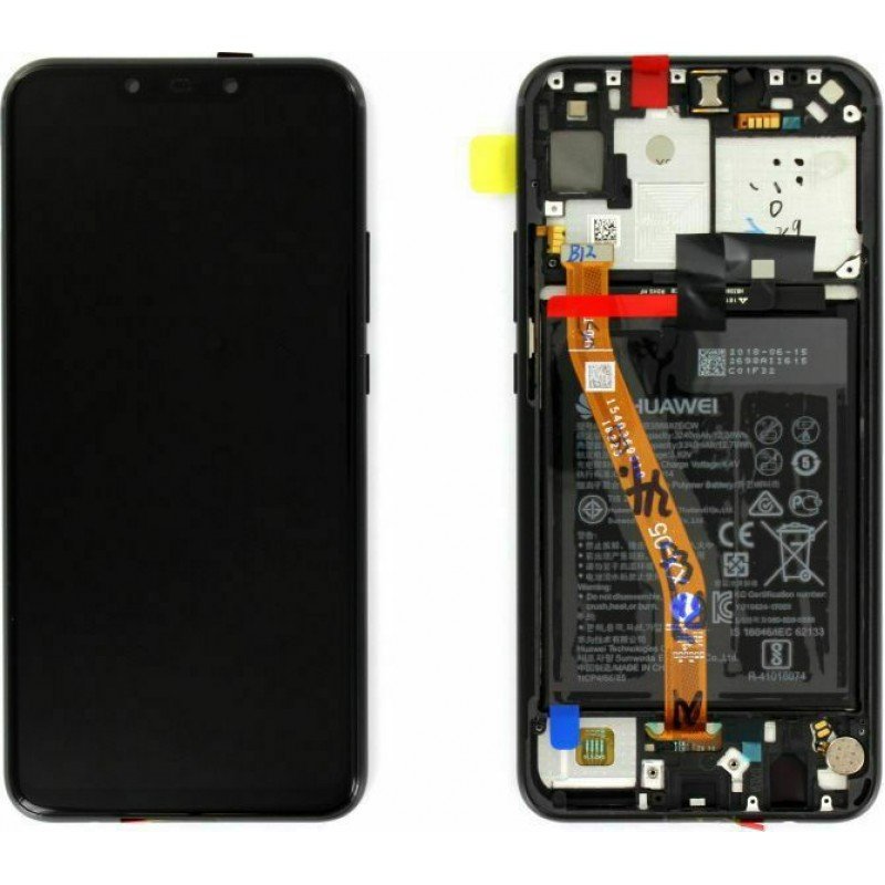 Huawei P40 Original LCD Black & Battery Αυθεντική Οθόνη & Τζάμι Αφής Μαύρη & Μπαταρία Service Pack