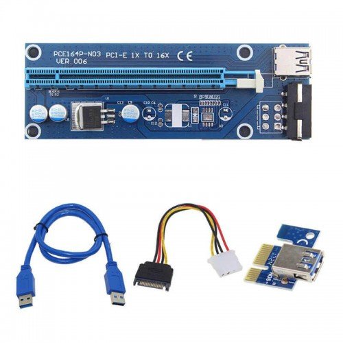 PCI-E Express Riser Card – VER 006C – 1X to 16X PCIE USB 3.0 Adapter Card 17049 PCI-E Express Riser Card – VER 006C – 1X to 16X PCIE USB 3.0 Adapter Card 17049