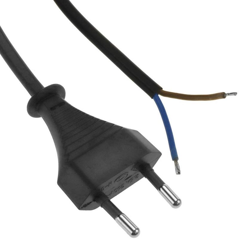 Charge Power Cable 1.8m 2pin Black 2 X 0.75mm A-03 Καλώδιο Ρεύματος Διπολικό Μαύρο