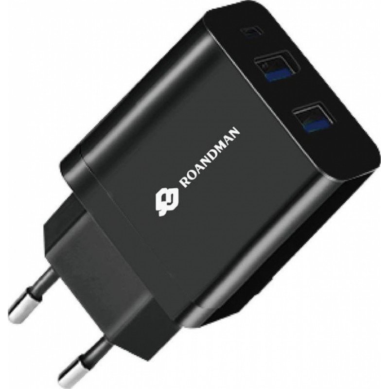 Power Supply Dual Charger AC 5V 2.1Am Black 10.5W Ro&Man RC06 Τροφοδοτικό Πρίζας