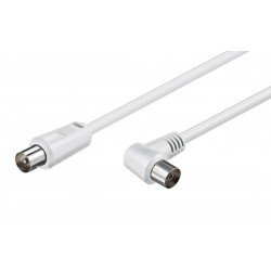 Antenna TV Cable Male To Female Corner White 1.5m Καλώδιο Κεραίας Λευκό Γωνία FTT16-210