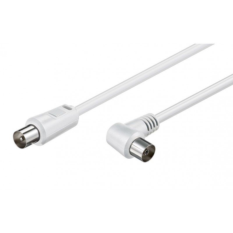 Antenna TV Cable Male To Female Corner White 1.5m Καλώδιο Κεραίας Λευκό Γωνία FTT16-210