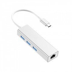 USB 3.1 Type C HUB 3 Port USB 3.0 & Ethernet 10/100 White 0.15m