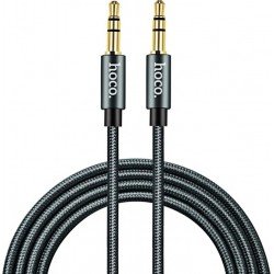 Sound Cable Jack 3.5mm M/M Audio Gold 1m Aux Black Hoco UPA03 Καλώδιο Ήχου