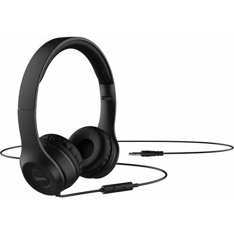 Headset 40mm Black 1.2m Ακουστικά & Μικρόφωνο Μαύρα Hoco W21