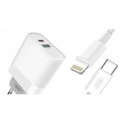 Τροφοδοτικό Κινητών Quick Charger Power Adaptor USB A QC 3.0 & Lightning PD 3.0 Qualcomm XO-L64