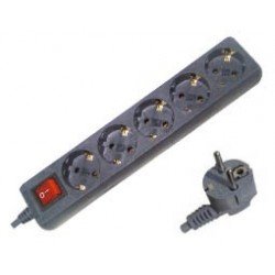 Πολύμπριζο 5 Θέσεων Μαύρο Schuko Power Switch 5 Ports 16A 1.5m Black-Gray KF-05KA Πολύμπριζο 5 Θέσεων Μαύρο Schuko Power Switch 5 Ports 16A 1.5m Black-Gray KF-05KA